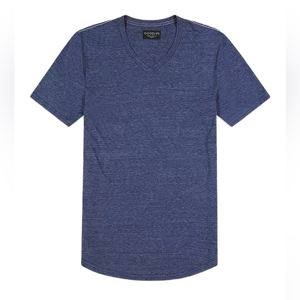 Goodlife Scallop Triblend V-Neck T-shirt. Navy. Excellent condition. Size Large